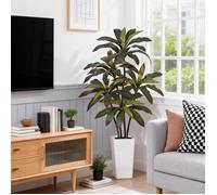 Plante Dracaena artificielle d'intérieur de 1 5 m fausse plante de sol en pot avec feuilles au toucher réel et troncs multicolores