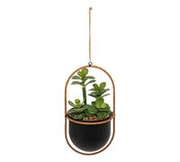Plante suspendue avec pot en métal - H. 31 cm