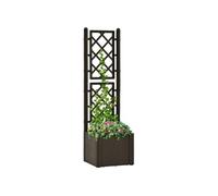 vidaXL Parterre de jardin surélevé avec treillis et système d'auto-arrosage Moka