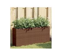 vidaXL Jardinière avec 2 Pots Marron 90x20x40 cm résine tressée