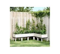 vidaXL Jardinière avec Treillis Blanc 160x120x142 cm PP