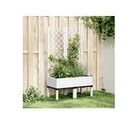 Vidaxl Jardinière Avec Treillis Blanc 80x40x142 Cm Pp