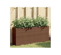 vidaXL Bac à plantes avec 2 pots 2 pcs. Marron 90x20x40 cm Poly rotin