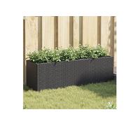 vidaXL Bac à plantes avec 3 pots 2 pots noir 105x30x32cm Poly rotin