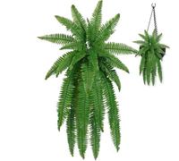 Plantes artificielles à suspendre - Fougères artificielles pour l'extérieur, plantes artificielles décoratives pour salon, cuisine, balcon, jardin, chambre à coucher