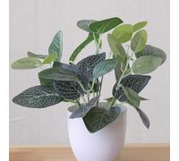 Plantes artificielles en pot de simulation Bonsaï artificiel Fleur Feuillage pour Bureau Rebord de fenêtre Étagère Décoration Bureau Maison Décor Style Rétro Pastoral (C)