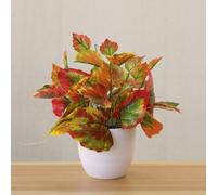 Plantes artificielles en pot de simulation Bonsaï artificiel Fleur Feuillage pour Bureau Rebord de fenêtre Étagère Décoration Bureau Maison Décor Style Pastoral Rétro (A)