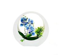 Plantes artificielles en pot, orchidée bonsaï en soie, plante murale en pot, décoration d'intérieur pour salon, chambre à coucher, bureau (bleu)