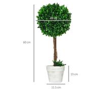 Plantes artificielles - Lot de 2 plantes en pot - Bonsaï - Plastique - Pour intérieur - À poser au sol - Décoration d'intérieur
