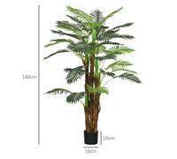 Plantes artificielles, Palmier artificiel, 160 cm Plante artificielle avec 36 branches, Plante d'intérieur, Arbre artificiel, Plante