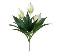 Plantes artificielles Spathiphyllum de 47 cm - Anthurium - Pour mariage, maison, jardin, décoration - Arrangement floral d'hortensia (blanc, taille unique)