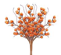 Plantes de Baies Artificielles à Longue Tige, Fausses Fleurs D'automne pour Vase, Tiges de Baies Artificielles de 23,6 Pouces, Branches Sèches pour Thanksgiving, Mariage, Fête à(4 pièces oranges)