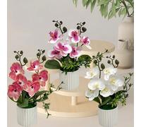 Plantes d'orchidées artificielles en pot pour placements intérieurs et extérieurs, rebords de fenêtres, balcons, entrées ou salles de thé, décoration de mariage, maison, chambre, salon, dortoir, fleur