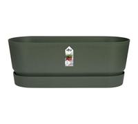 Elho Jardinière ovale GREENVILLE Ø49×19,8×18,4cm – Plastique recyclé – Résistant au gel – Leaf Green
