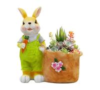 Planteur , petit pot de fleurs Bunny avec carotte | 20 cm de pots décoratifs de Pâques, porte stylo pour la maison