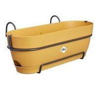 Elho Vibia Campana Balconnière Allin1 50 - Planteur pour Balcon - Ø 50.4 x H 17.7 cm - Jaune/Jaune Miel