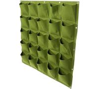 Planteur vertical avec Multi Pocket Living Wand - Pot de culture d'herbes aromatiques intérieur/extérieur - Vert - 25 poches - Jardinage élégant avec un sac de plantation peu encombrant
