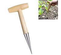 Plantoir à bulbes avec Pointe en INOX,Plantoir à Main Traditionnel,Outil de Perforation de Jardin,plantoir à Main en Acier Inoxydable avec Manche de 28 cm Plantoir,semoir Pratique