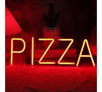 Planzo Panneau lumineux néon PIZZA pour restaurant, café, bar, pub, magasin d'affaires, publicité, panneau à pizza, cuisine, chambre à coucher, chambre d'enfant, fête, décoration murale cool, 5 V, USB