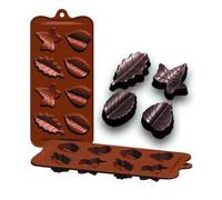 Plaq.Silicone Bonbons Feuilles 10.5x21x2.5