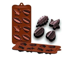 Plaq.Silicone Bonbons Feuilles 10.5x21x2.5