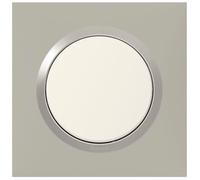 Legrand - Plaque carrée dooxie 1 poste finition plume mat avec bague plume brillante (gris)