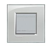 Bticino Plaque Livinglight Kristall LNA4802KG 2 modules Gris