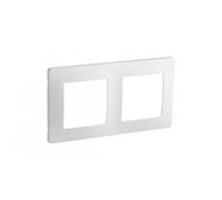 Plaque 2 postes - horizontale ou verticale - blanc - boîte de 10 - Caly DEBFLEX