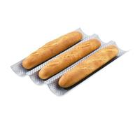 Plaque 3 baguettes perforée avec revêtement anti-adhésif Patisse