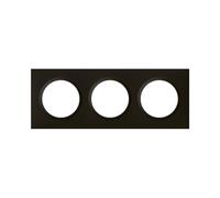 plaque - 3 postes - noir - effet velours - legrand dooxie 600893