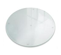 Plaque à Découper fi40 cm Ronde pour la Cuisine Hygiénique Durable Protection des Surfaces Verre Satiné avec Pieds Antidérapants Facile à Nettoyer Résistante aux Rayures