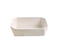 Plaque à four Plat de cuisson rectangulaire en céramique, cocotte et plat à lasagnes, 20 x 15 x 5,7 cm, allant au four, for la cuisson, le rôtissage et le service. Plaque de cuisson(Blanc)