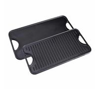 Plaque à Griller en Fonte Émaillée Grille Réversible 47x25cm pour Feu, sans PTFE 31770 Vict