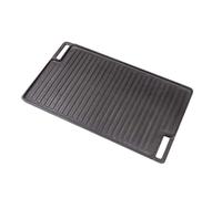 Nutrichef Plaque à Griller Réversible en Fonte - Plancha pour Induction, Gaz, Électrique - Plaque Lisse et Gril Antiadhésive | Poêle Gril pour Barbecue, Teppanyaki, Cuisson Intérieure & Extérieure