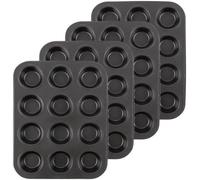 Plaque à muffins pour 12 pièces, lot de 4, revêtement antiadhésif, acier au carbone, plaque de cuisson