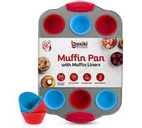 Plaque à muffins professionnelle 12 cavités avec inserts en silicone