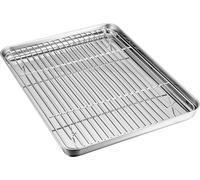 Plaque à pâtisserie avec grille de refroidissement Acier inoxydable pour cuire et rôtir 40,4x30,6cm