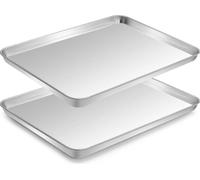 Plaque à pâtisserie en acier inoxydable, set de 2, 40.5x30.5x2.5cm Inoxydable & finition miroir