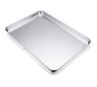 Plaque à pâtisserie inox - LEVYS - Acier inoxydable 18/0 - Dimensions 40x30x2,5 cm - Poli miroir - Antirouille