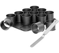 Plaque à Pâtisserie Mini Gâteaux + Spatule à Glacer Zenker, Black Metallic, 38 x 30 cm, 12 Mini Gâteaux
