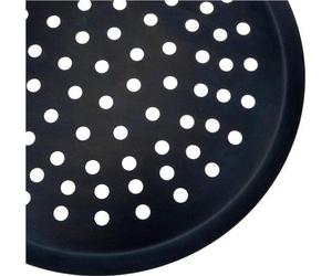 Plaque à pizza blindée en acier bleu haute résistance - Diamètre des trous : 10 mm - Dimensions : 32 cm