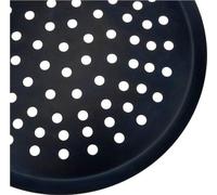 Plaque à pizza en acier perforé - Bleue - Diamètre 10 mm - 32 cm