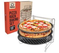 Plaque à pizza ensemble de 3 plats à pizza 33 cm grille à pizza acier au carbone antiadhésif perforé