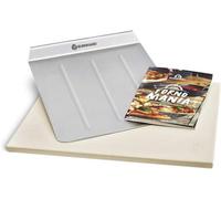 Plaque à pizza rectangulaire 38 x 30 cm pour four, barbecue, charbon de bois, avec pelle