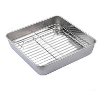 Plaque à rôtir carrée robuste de 20 cm en acier inoxydable pour steak, poêle à frire, cocotte en fonte, alternative (15)