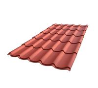 Plaque acier galvanisé laqué mat aspect tuile L 1,95 m/l 1,04 m Brun rouge mat, l.1,04 m, L.1,95 m