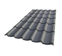 Plaque acier galvanisé laqué mat aspect tuile L 1,95 m/l 1,04 m Gris anthracite mat, l.1,04 m, L.1,95 m
