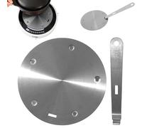 Plaque adaptateur à induction, plaque convertisseur de plaque à induction, plaque diffuseur de chaleur avec poignée isolante amovible pour cuisinière électrique à gaz en verre (argenté)