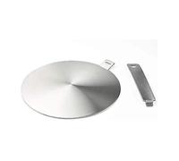 Plaque adaptatrice induction diffuseur de chaleur 20 cm, poignée amovible, acier inoxydable pour casseroles