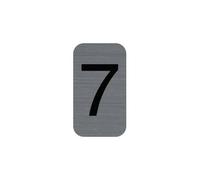 Plaque adhésive imitation Aluminium Chiffre 7 2,5x4,4 cm - Gris